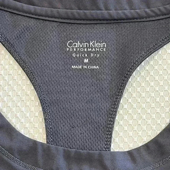 Calvin Klein Medium racerback Performance quick dry gray workout top - Picture 7 of 8